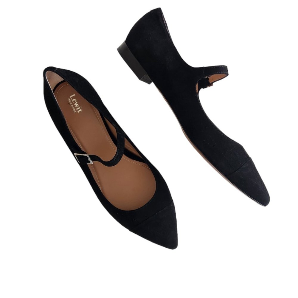LEWIT carmella black suede mary jane flat
